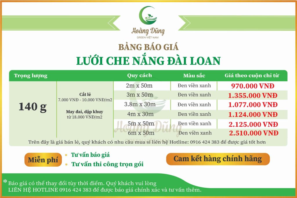 giá lưới che nắng Đài Loan